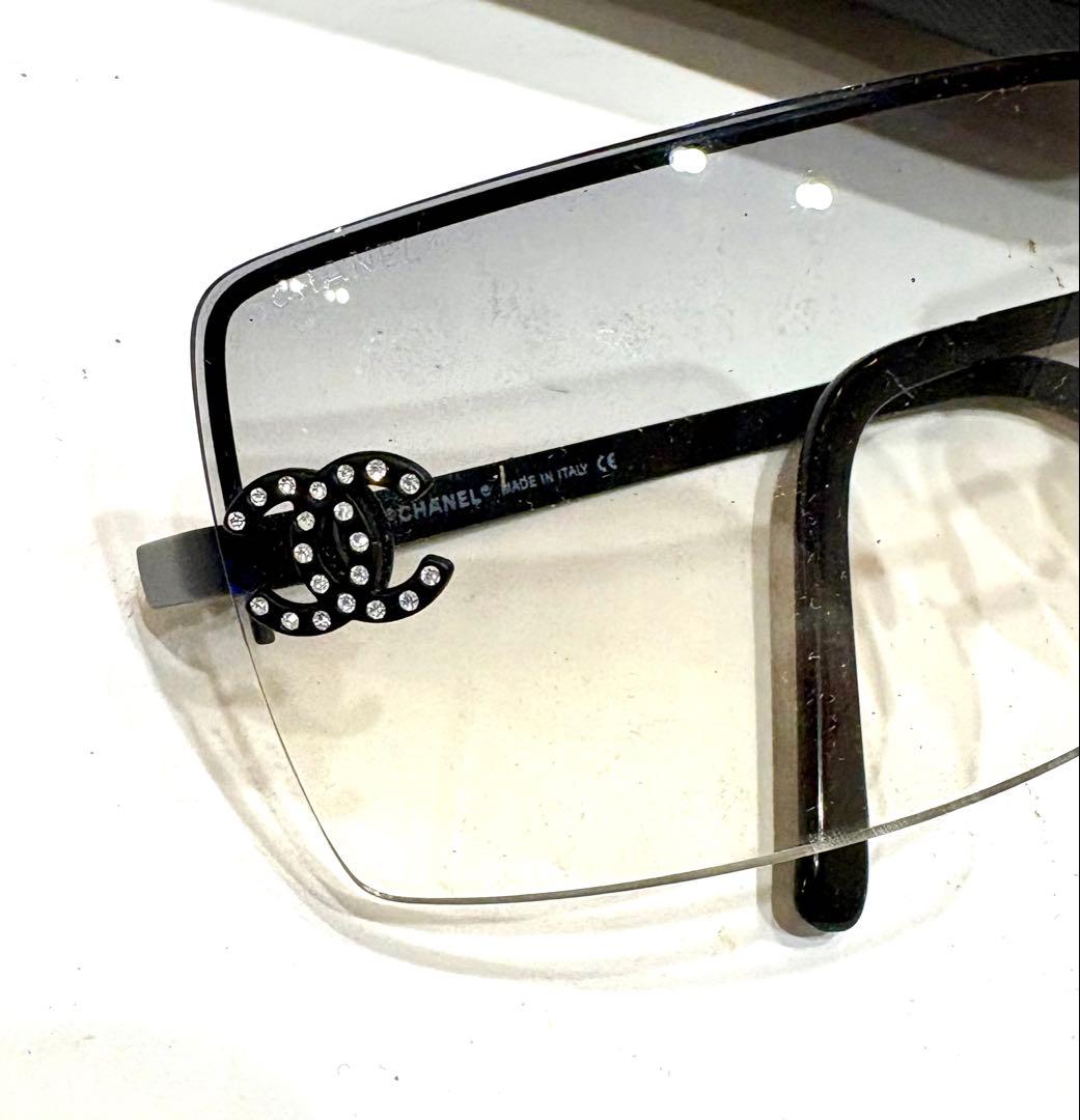 シャネル☆サングラス　ロゴ　ラインストーン　ココマーク　眼鏡4092 リムレス