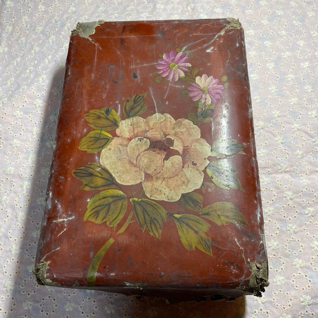 昭和レトロ　靴磨き箱　中身入り。