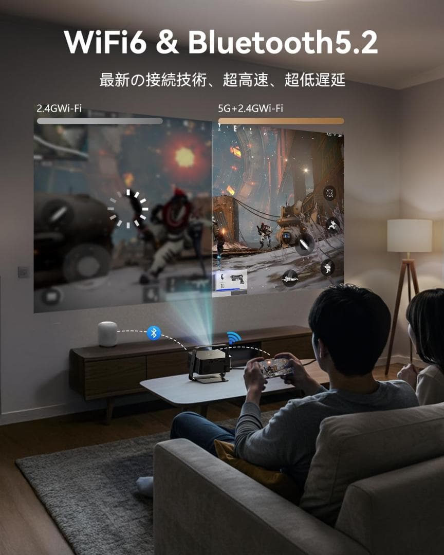 Netflix公式　プロジェクター 家庭用 回転プロジェクター 天井投影