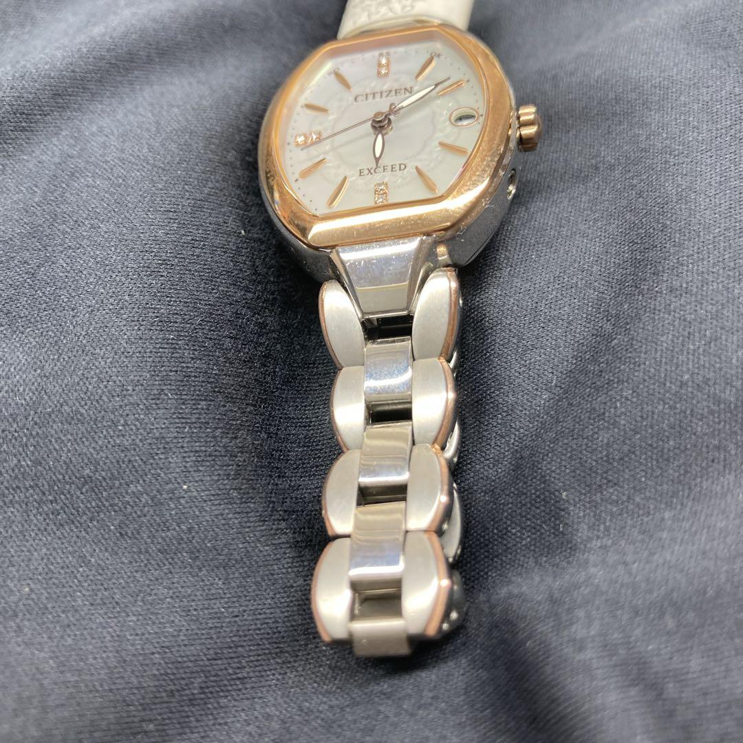 極美品✨シチズン エクシード 電波ソーラー ダイヤモンド付 ES8064-64W