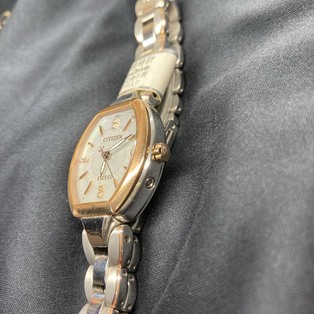 極美品✨シチズン エクシード 電波ソーラー ダイヤモンド付 ES8064-64W