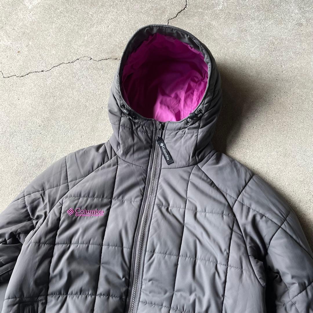 ジャケット・アウター Columbia hooded puffer jacket gray pink