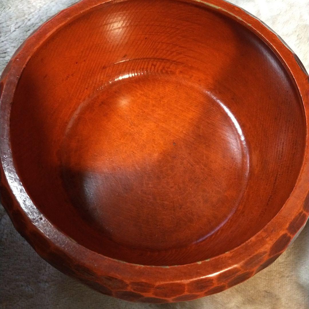 昭和レトロ　ヴィンテージ　木製　鎌倉彫　無垢材　お盆付きおひつ