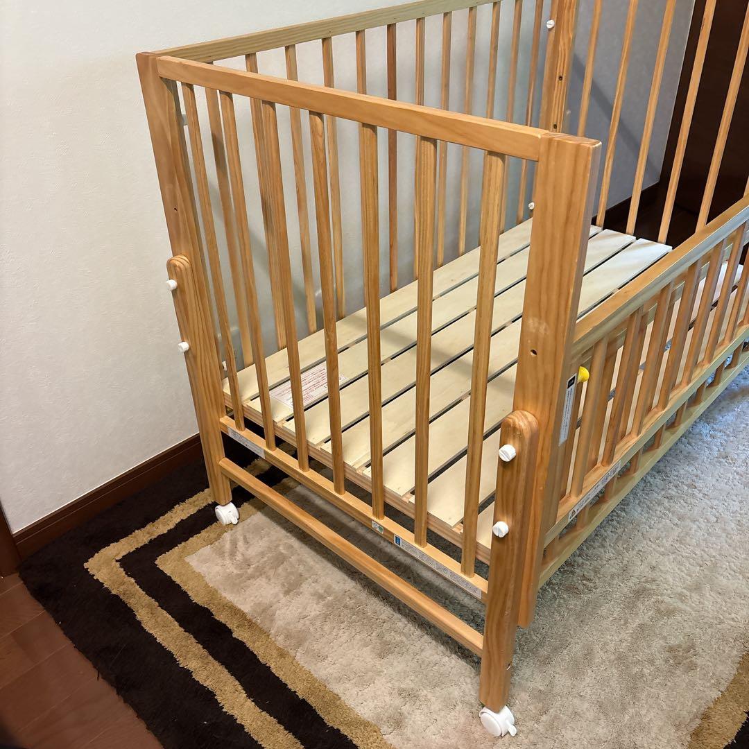 美品✨大和屋 キホンベビーベッド 説明書付属品あり ナチュラル 関東追加送料なし