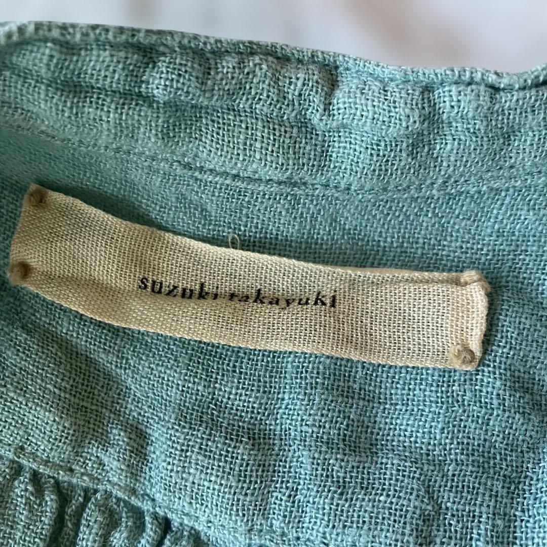 リネン 長袖シャツ ライトグリーン