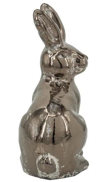 ウサギ 兎 置物 オブジェ シルバー テラコッタ モダン 85662RB