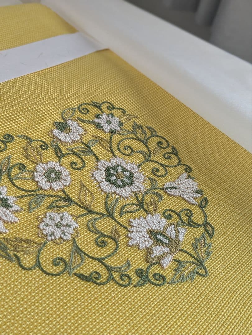 貴久樹手紬更紗オリエンタル文様八寸名古屋帯お仕立て上がり