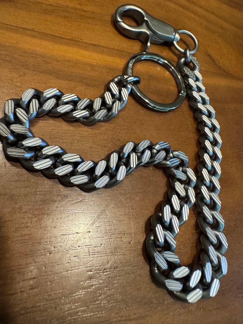 【新品未使用】ARMANIアルマーニ 真鍮艶消シルバー チェーン キーリング