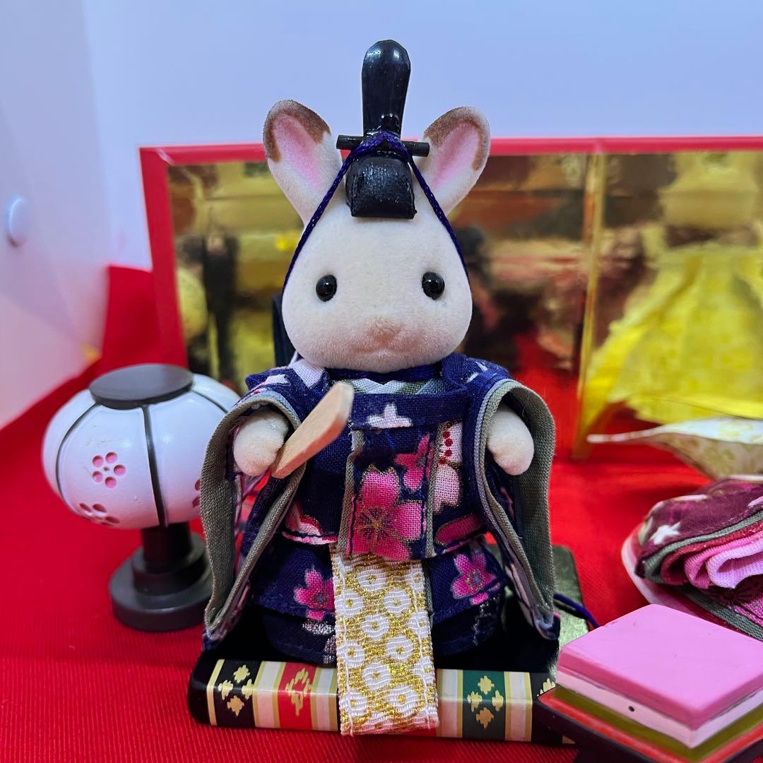 ゆう　シルバニア衣装　ひな人形　男雛女雛三人官女