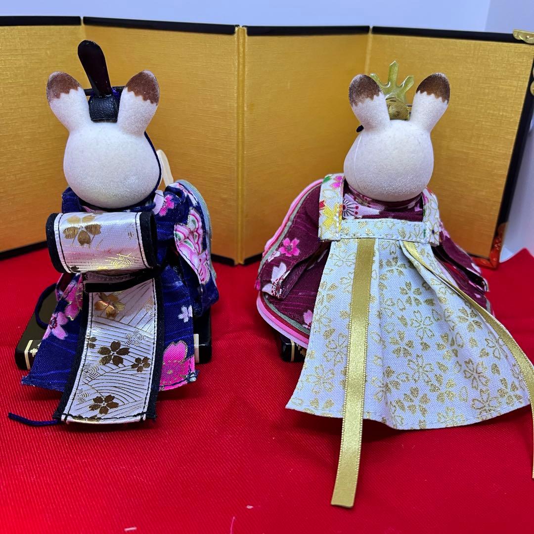 ゆう　シルバニア衣装　ひな人形　男雛女雛三人官女