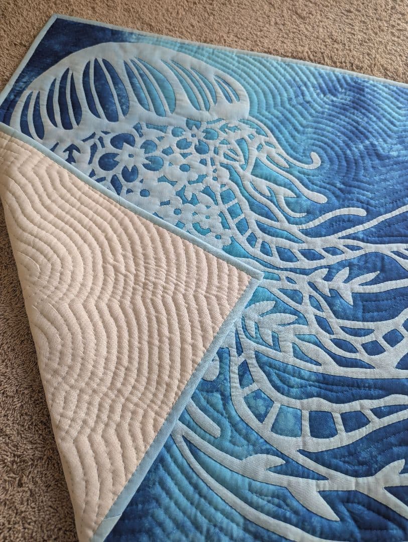 ハワイアンキルトタペストリー　生茶