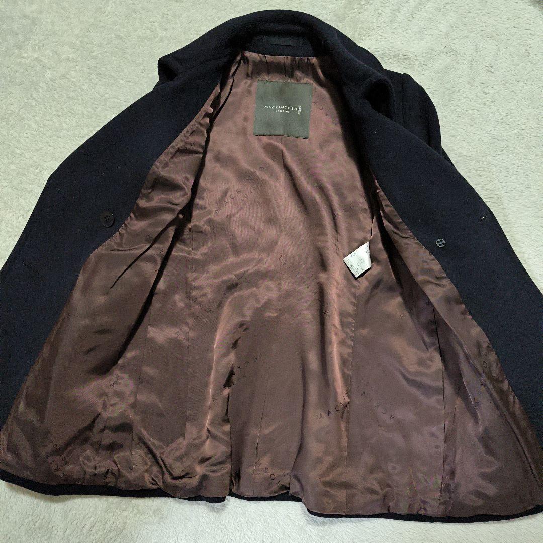 最終値下げ　極美品　マッキントッシュ　ネイビー ダブルブレスト ウールコート