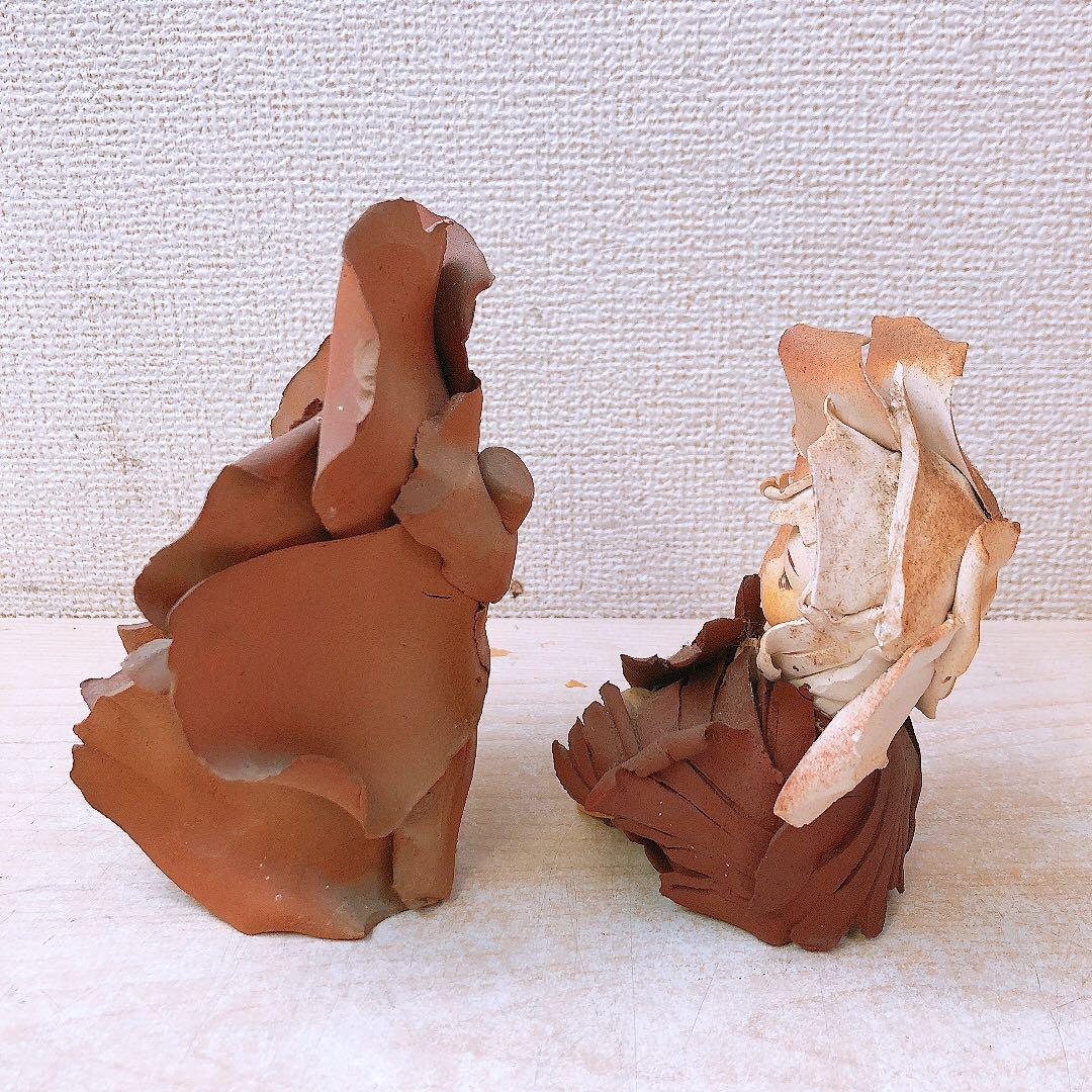 N*g様 ①竹内祥子? 陶器作品 陶人形 森の精 2体まとめ 置物 インテリア