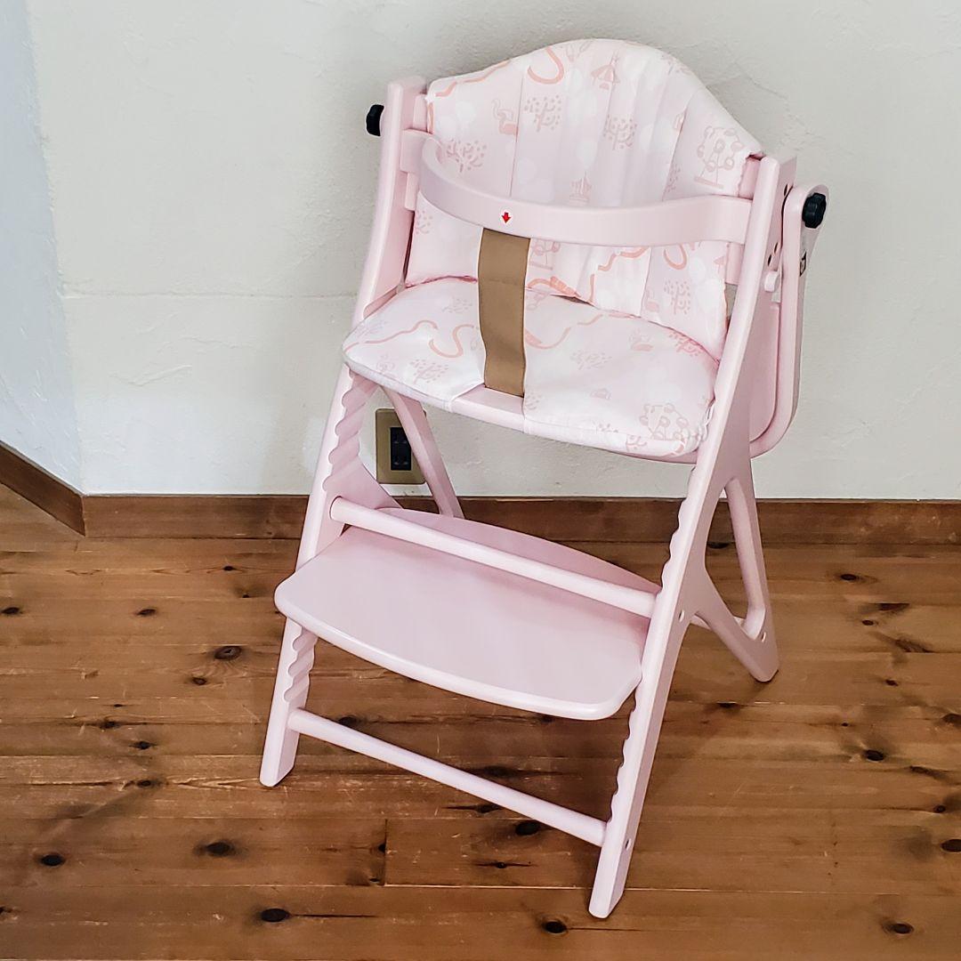 【希少色】ヤマトヤ　ハイチェア　アッフルチェア　テーブル　ガード クッション付き