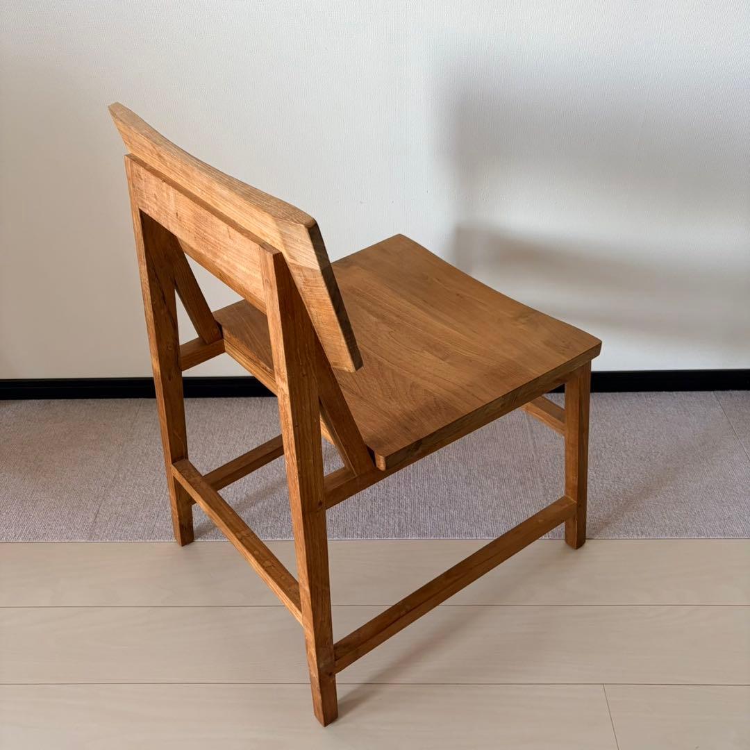 エスニクラフト　ダイニングチェア　無垢木2脚セット