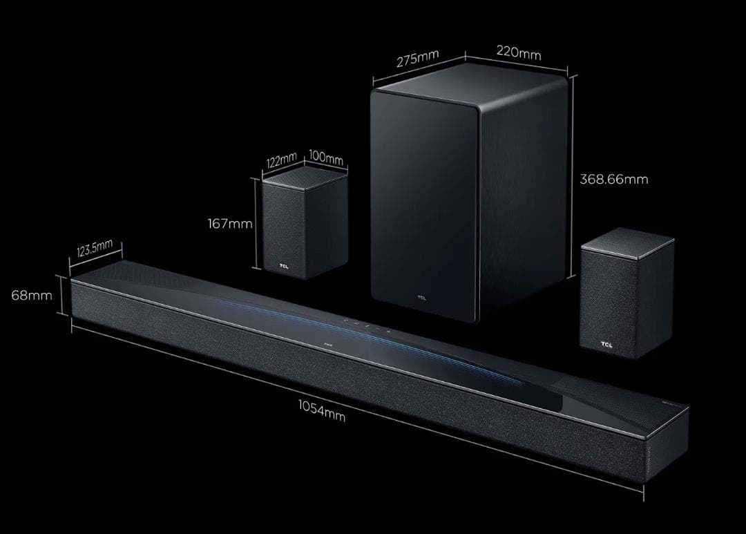 TCL 【Q85h pro】 7.1.4chサウンドバー 出力860w