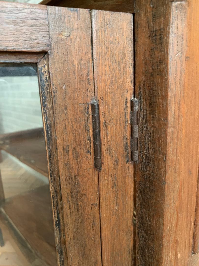 ビンテージ　古家具　リメイク　ショーケース　アイアン脚