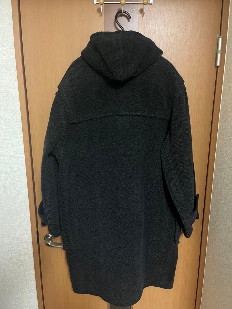 美品◎グローバーオール ダッフルコート ヘリンボーン 英国製 L-XL 灰