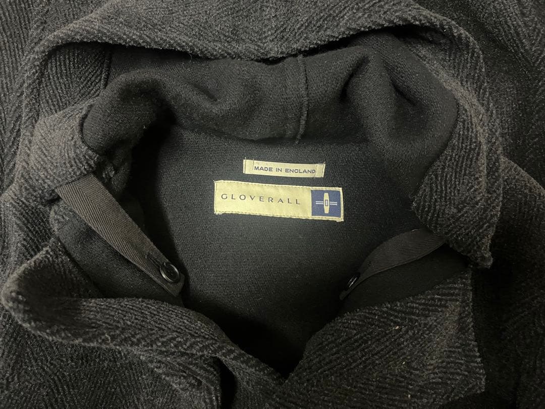 美品◎グローバーオール ダッフルコート ヘリンボーン 英国製 L-XL 灰