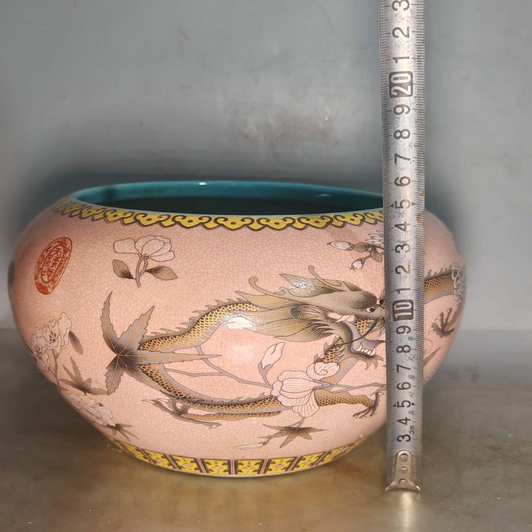 旧蔵　文房具　清国末期　雅号「大雅斋」　筆洗 粉彩 お皿　時代物　古美術　置物