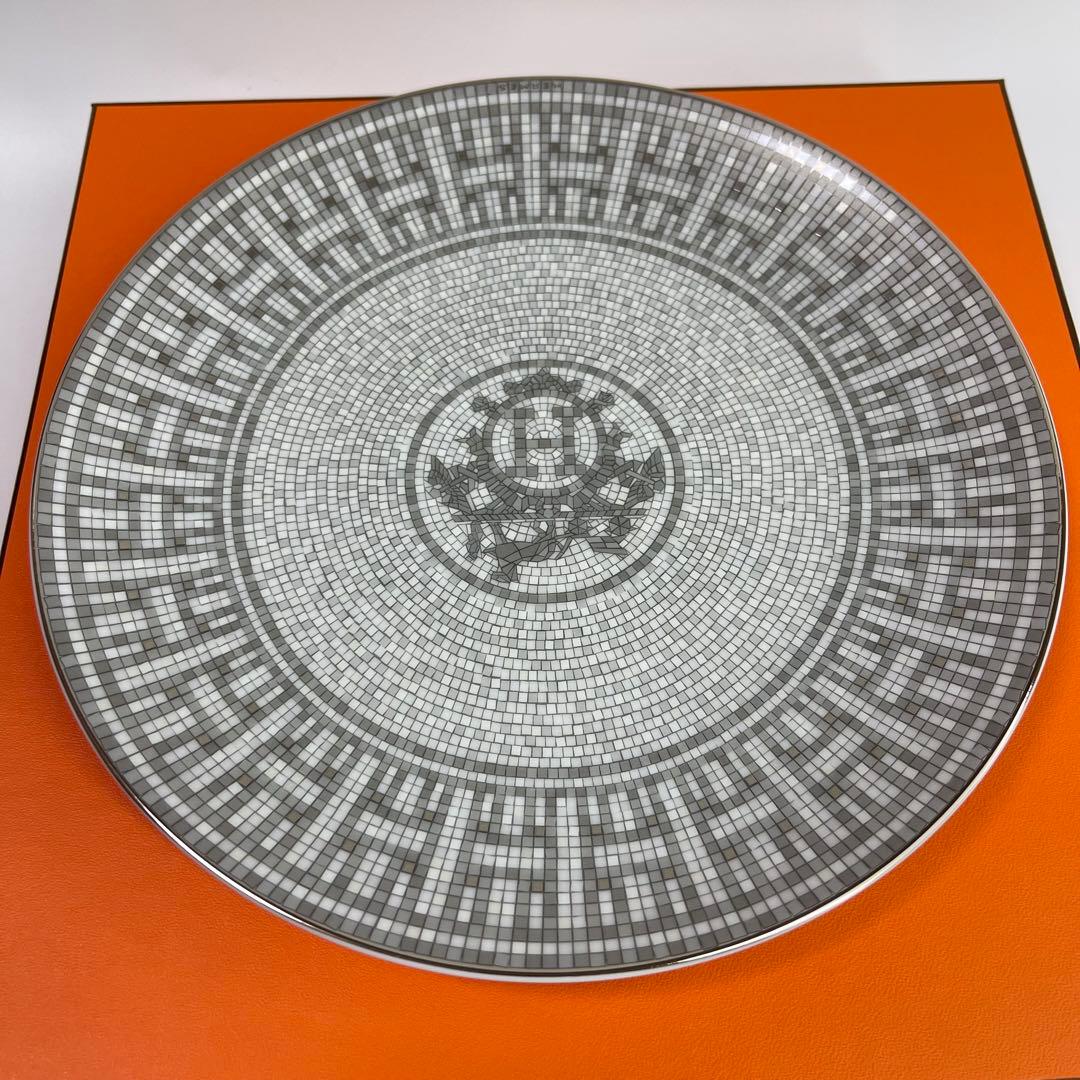 エルメス　デザートプレート 〈モザイク 24〉 プラチナ 2枚　新品未使用品