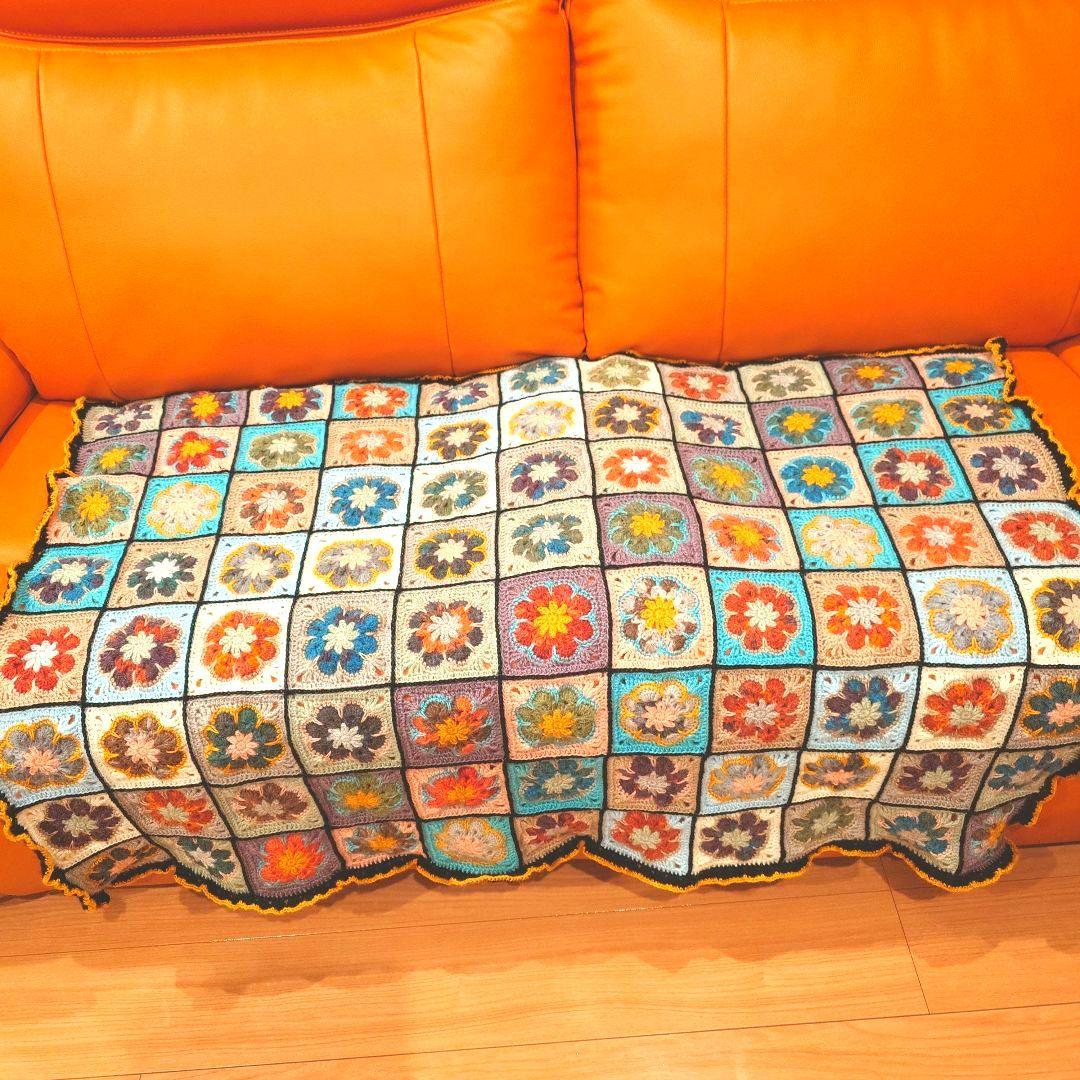 手編みマルチカバー　ブランケット