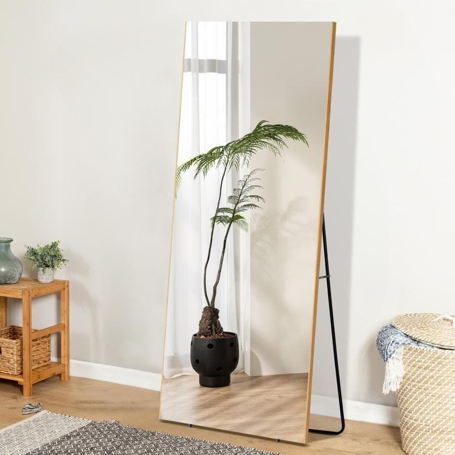 割れない鏡 スタンドミラー 全身鏡 姿見鏡 壁掛け 幅45cm ブラック2819