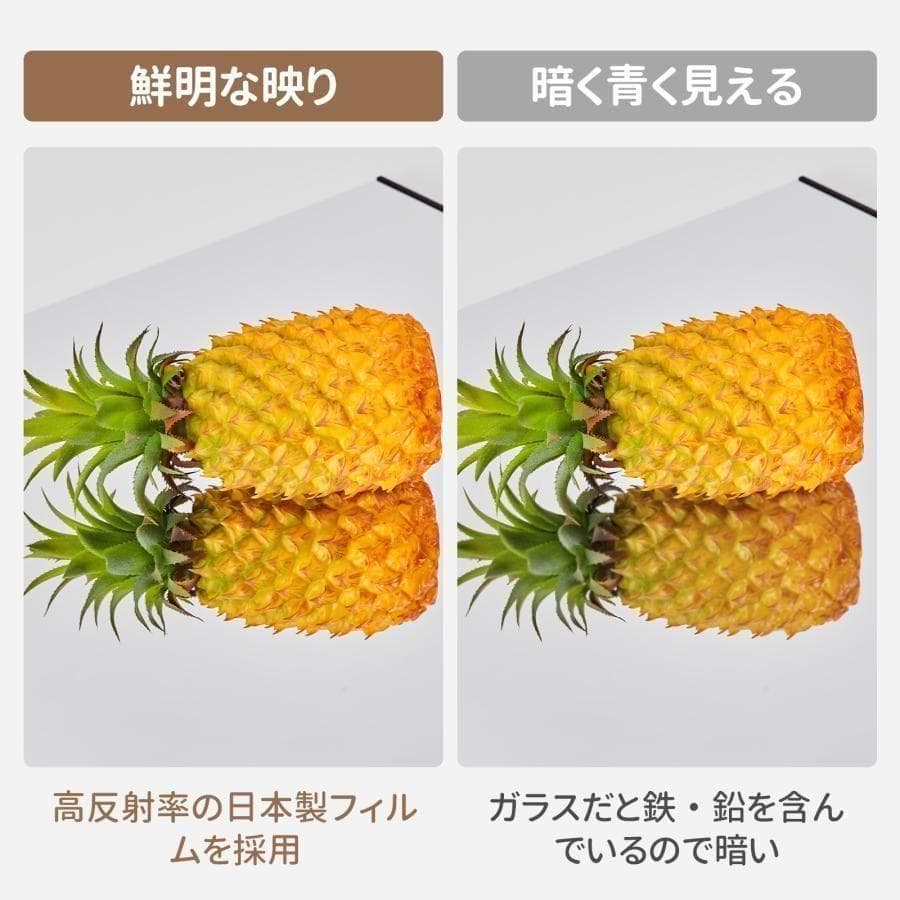 割れない鏡 スタンドミラー 全身鏡 姿見鏡 壁掛け 幅45cm ブラック2819