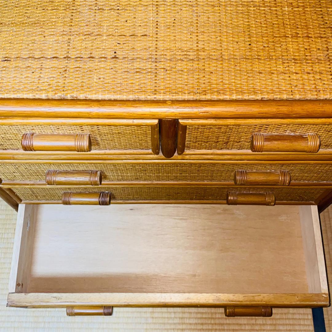 ラタン 籐 棚 チェスト 5段 W75cm D36cm H90.5cm 送料込み