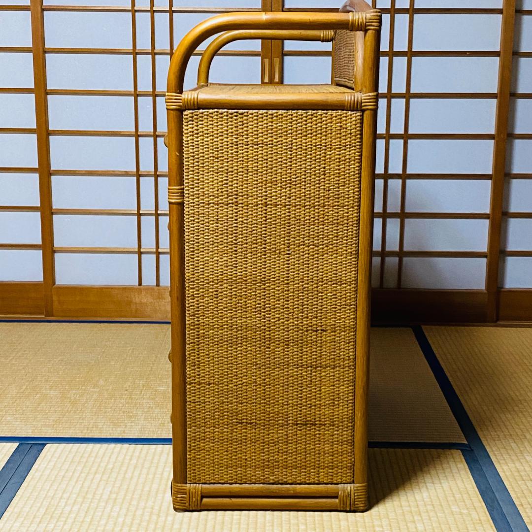 ラタン 籐 棚 チェスト 5段 W75cm D36cm H90.5cm 送料込み