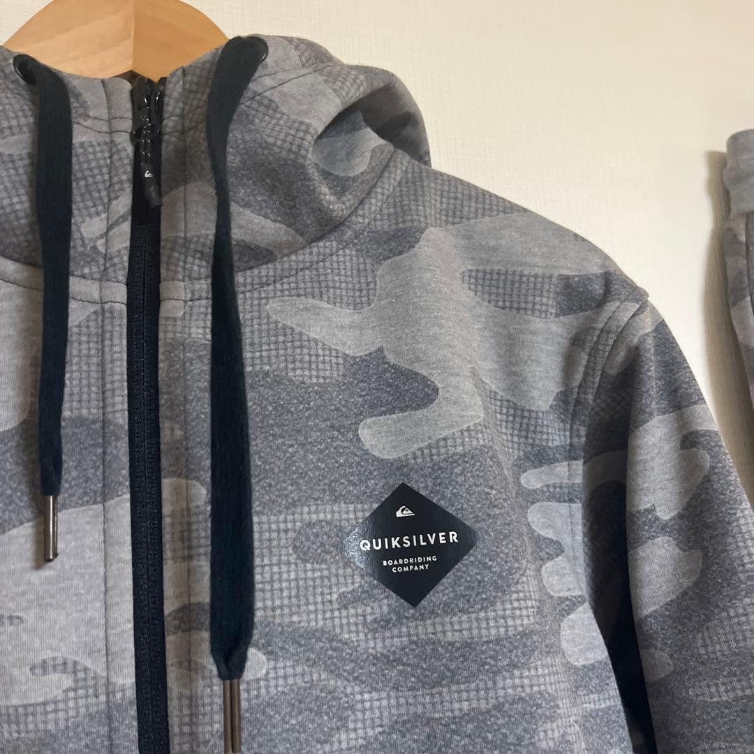 QUIKSILVER グレー 迷彩柄 ジャージ上下セット S/P/CH
