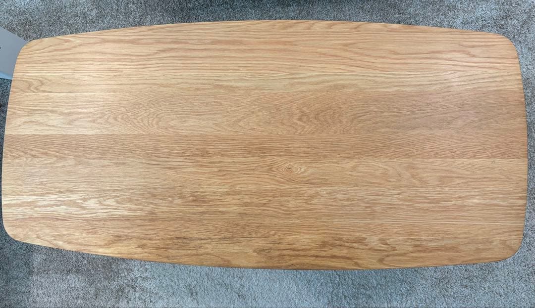 無垢　オーク材　棚付きローテーブル