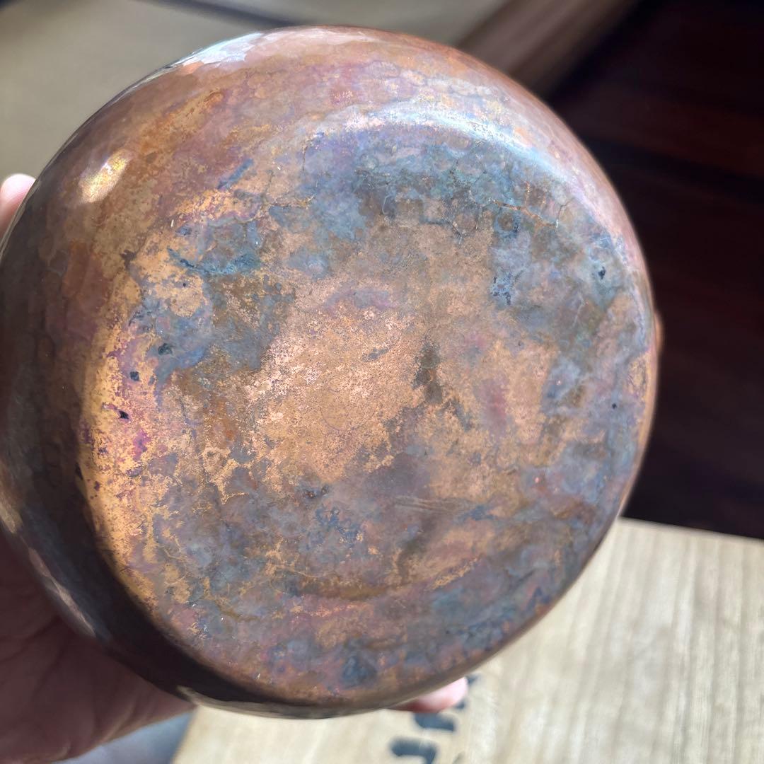 陶器の急須 葉模様 竹ハンドル