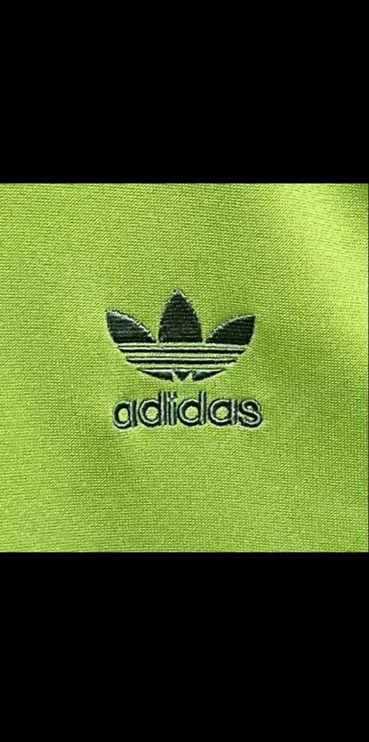 人気カラー adidas トラックジャケット XO グリーン 刺繍ロゴ 古着