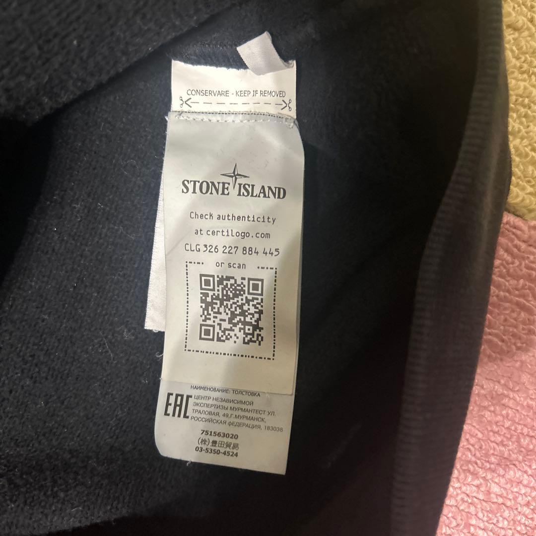 STONE  ブラック クルーネック スウェット