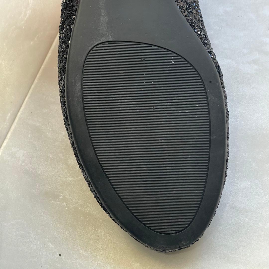 美品！ケイトスペード　グリッターパンプス　バレエシューズ　ブラック