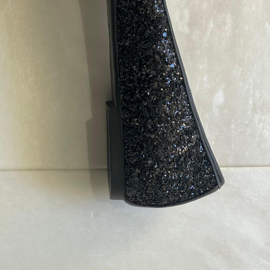 美品！ケイトスペード　グリッターパンプス　バレエシューズ　ブラック