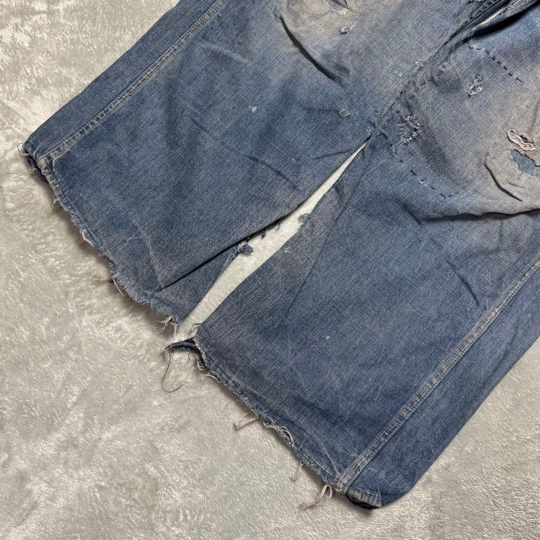 40s 大戦モデル デニムオーバーオール WARモデル 月桂樹ボタン WWⅡ