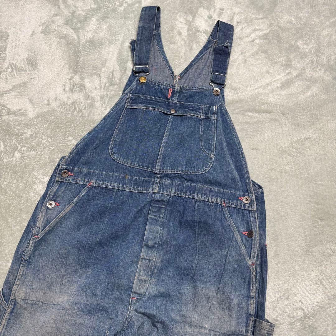 40s 大戦モデル デニムオーバーオール WARモデル 月桂樹ボタン WWⅡ