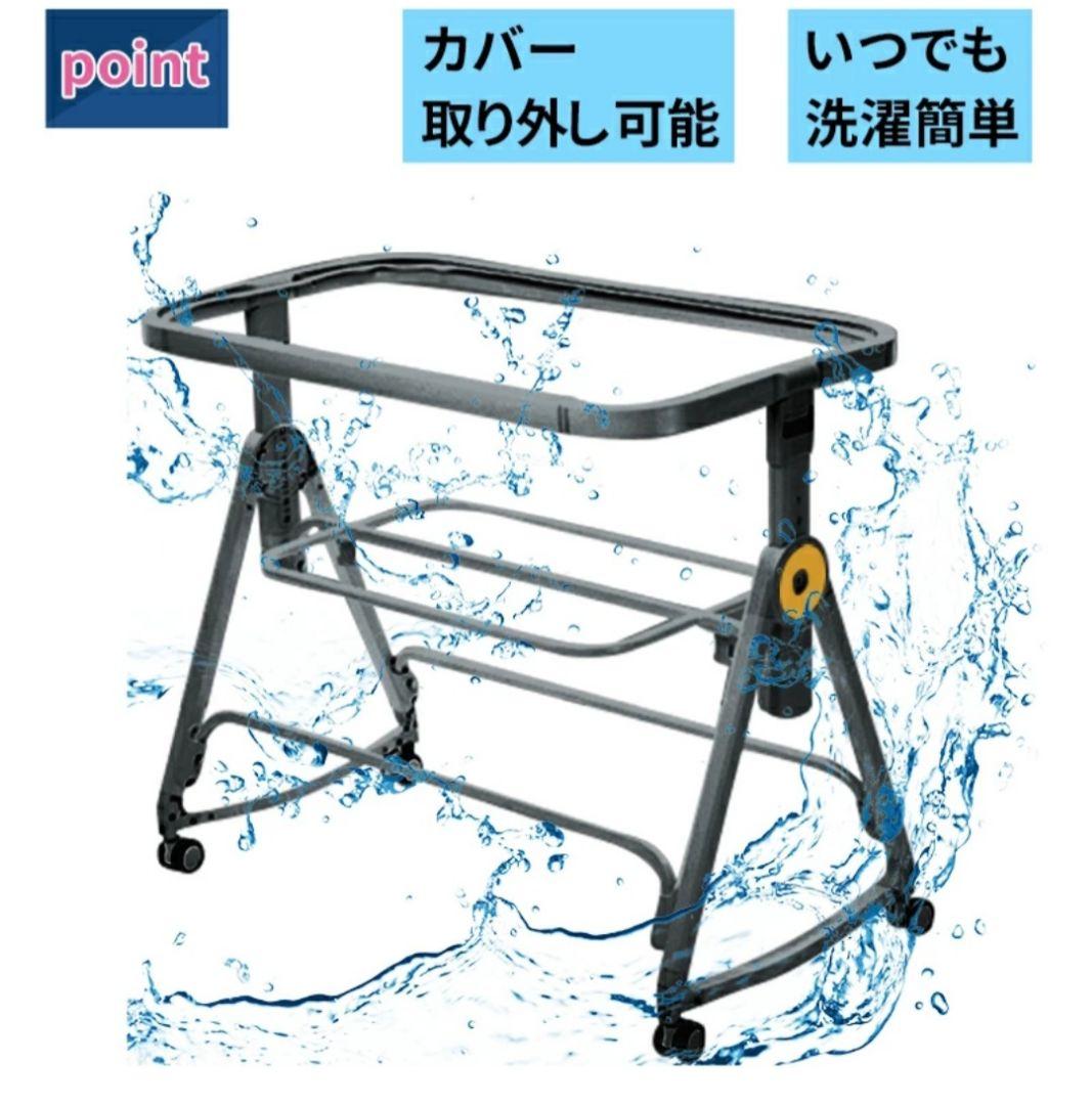 HZDMJ ベビーベッド 折りたたみ　ネイビー コンパクト　美品　出産準備