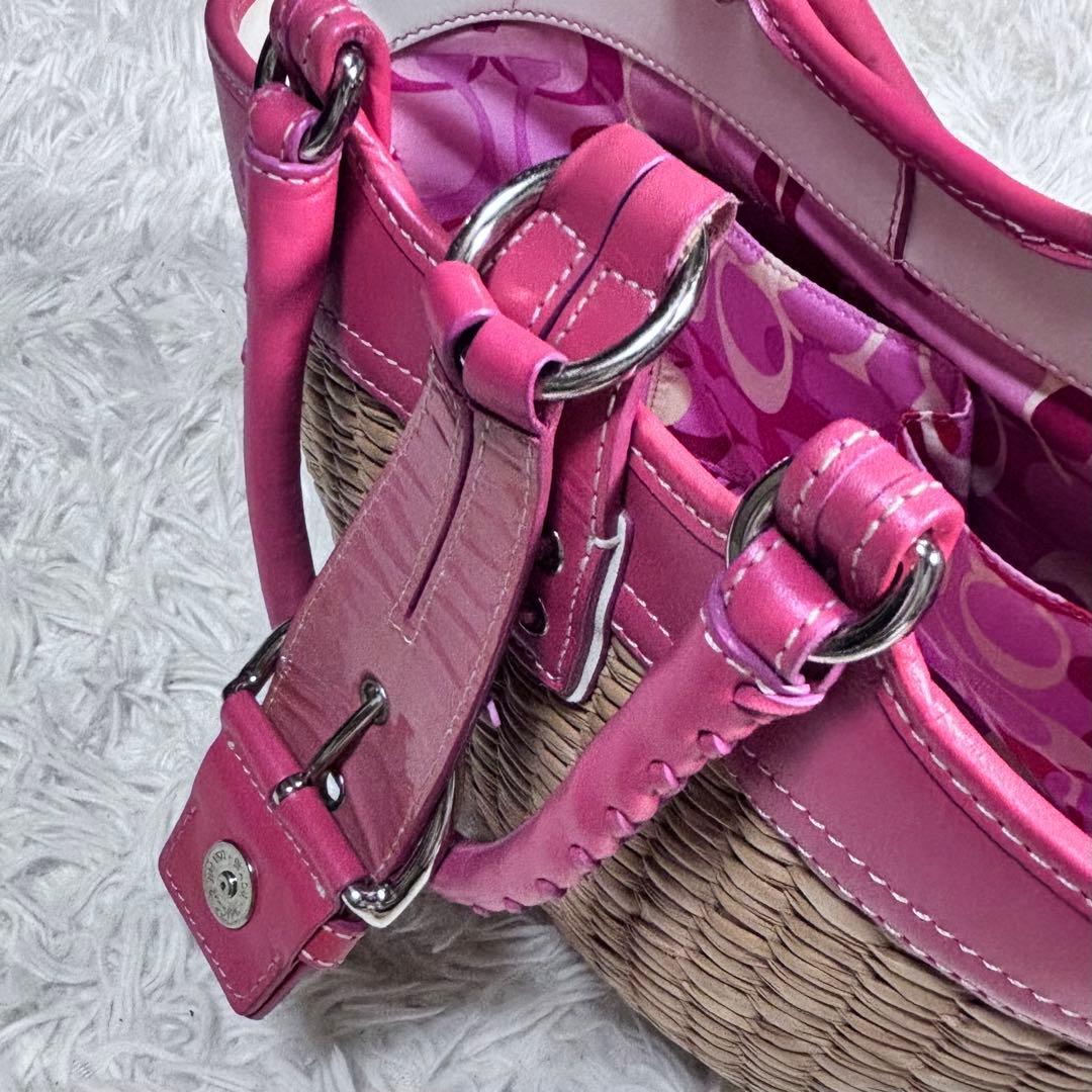 ✨美品✨ COACH カゴバッグ バタフライストロー 肩掛け 可愛い