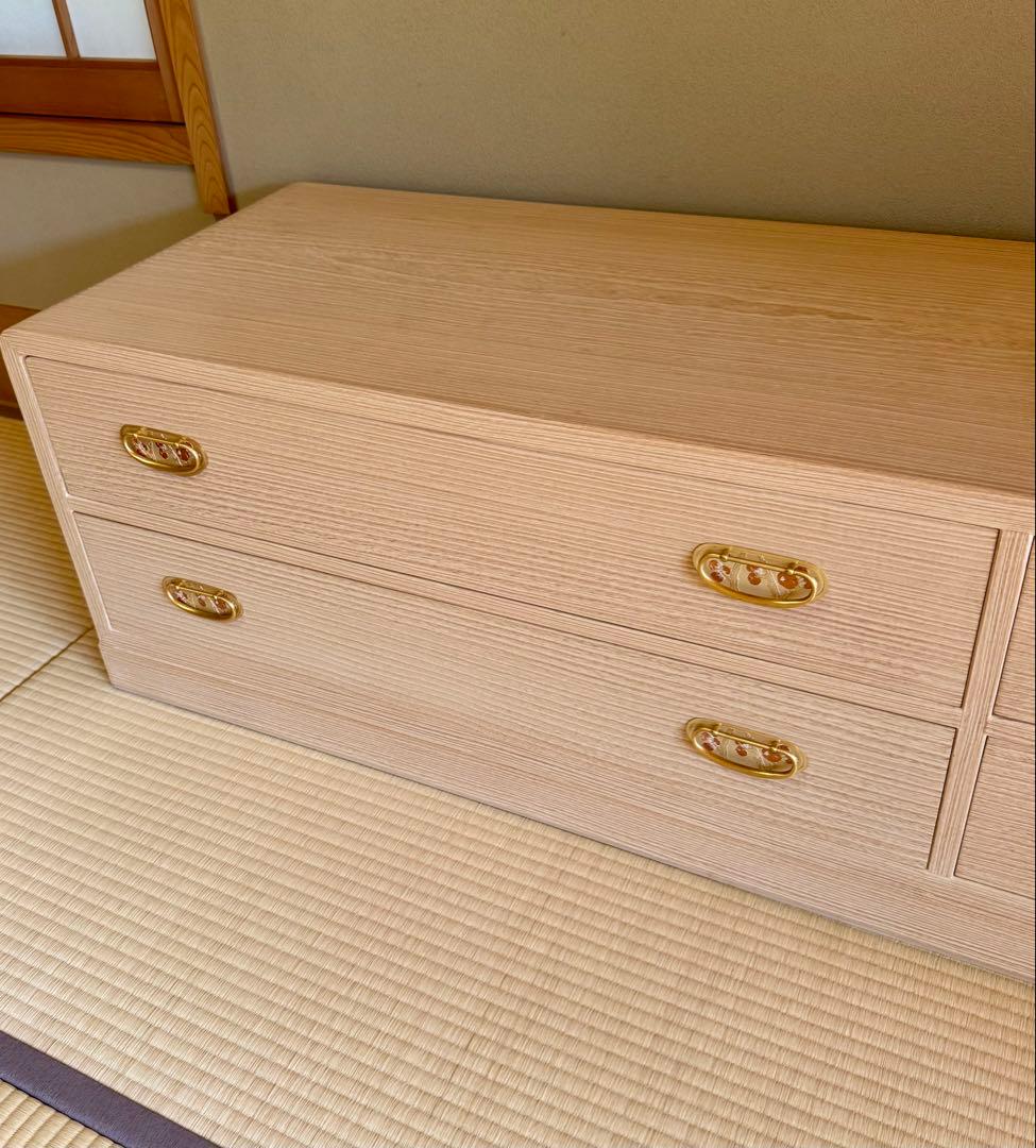 最高級 総桐 帯箪笥 特注 低め横型 美品 着物箪笥 和タンス