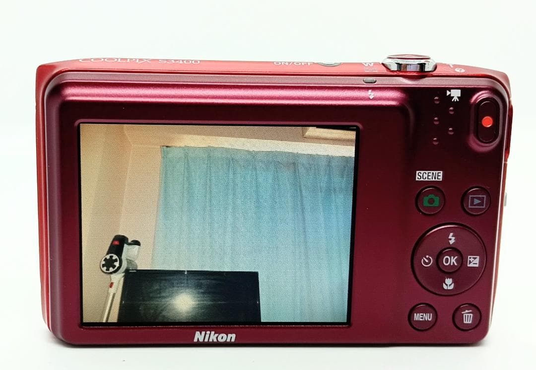 Nikon COOLPIX S3400 赤 7倍光学ズーム 充電器付き 美品