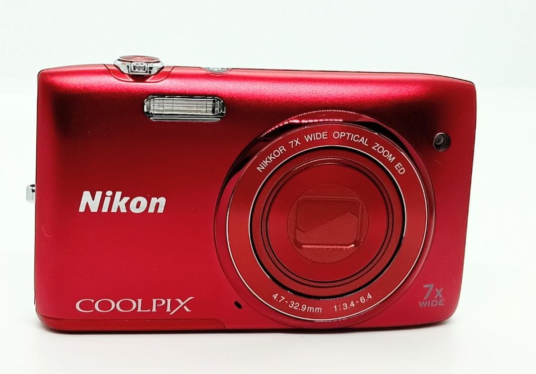 Nikon COOLPIX S3400 赤 7倍光学ズーム 充電器付き 美品
