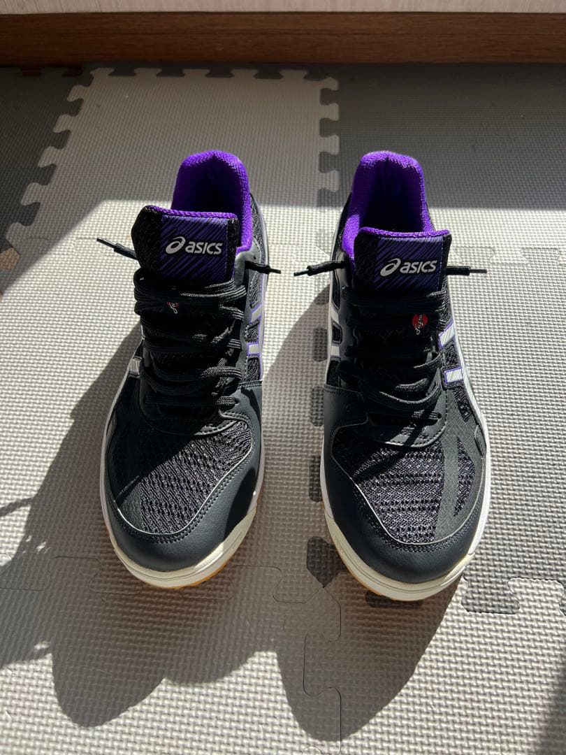 27cm asics バレーボールシューズ 黒/紫 ローテジャパンライトFF