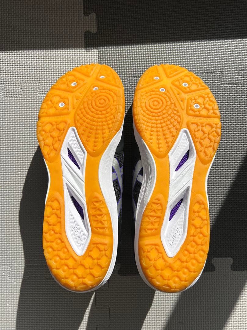 27cm asics バレーボールシューズ 黒/紫 ローテジャパンライトFF