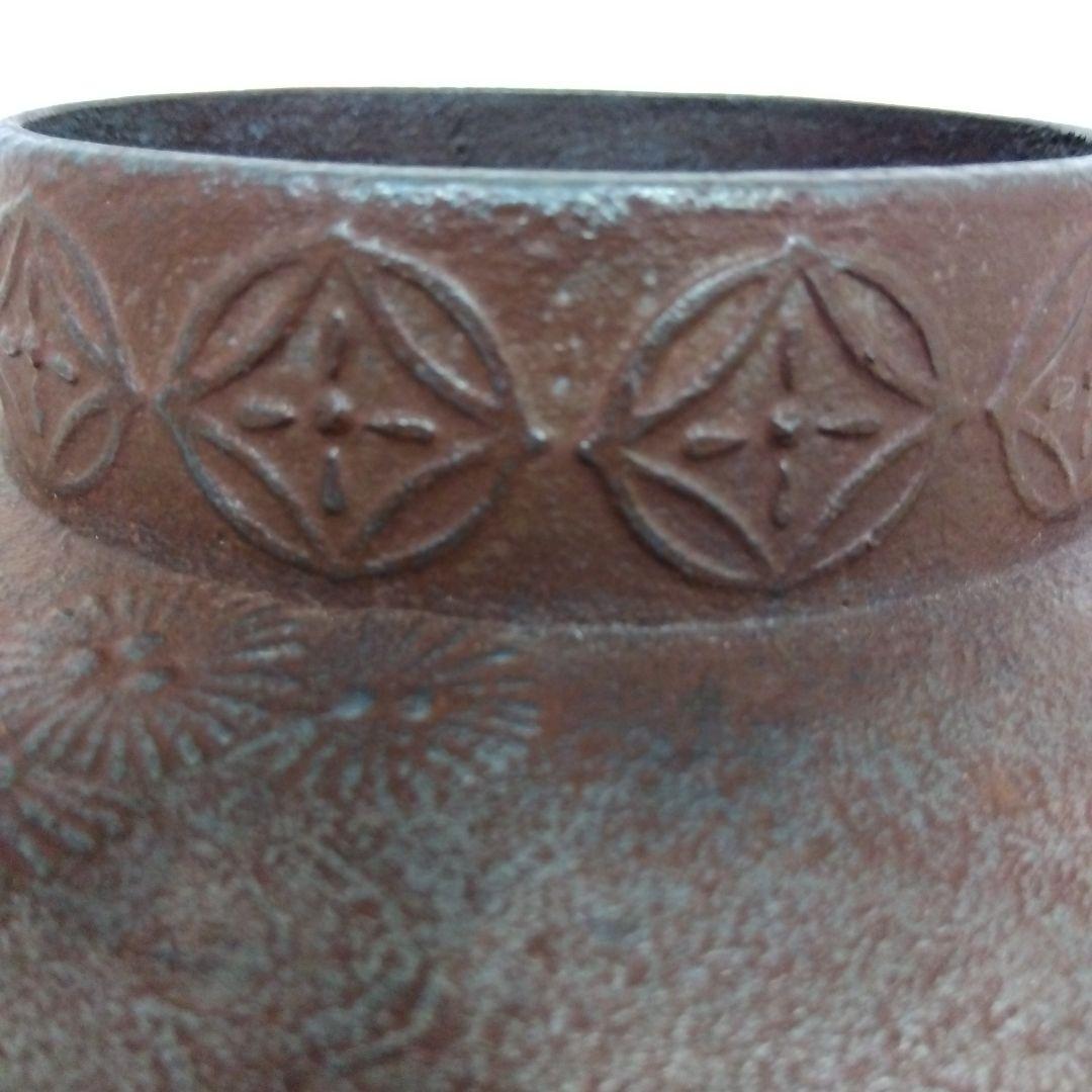 茶釜　高橋敬典造　唐松地紋　　G64