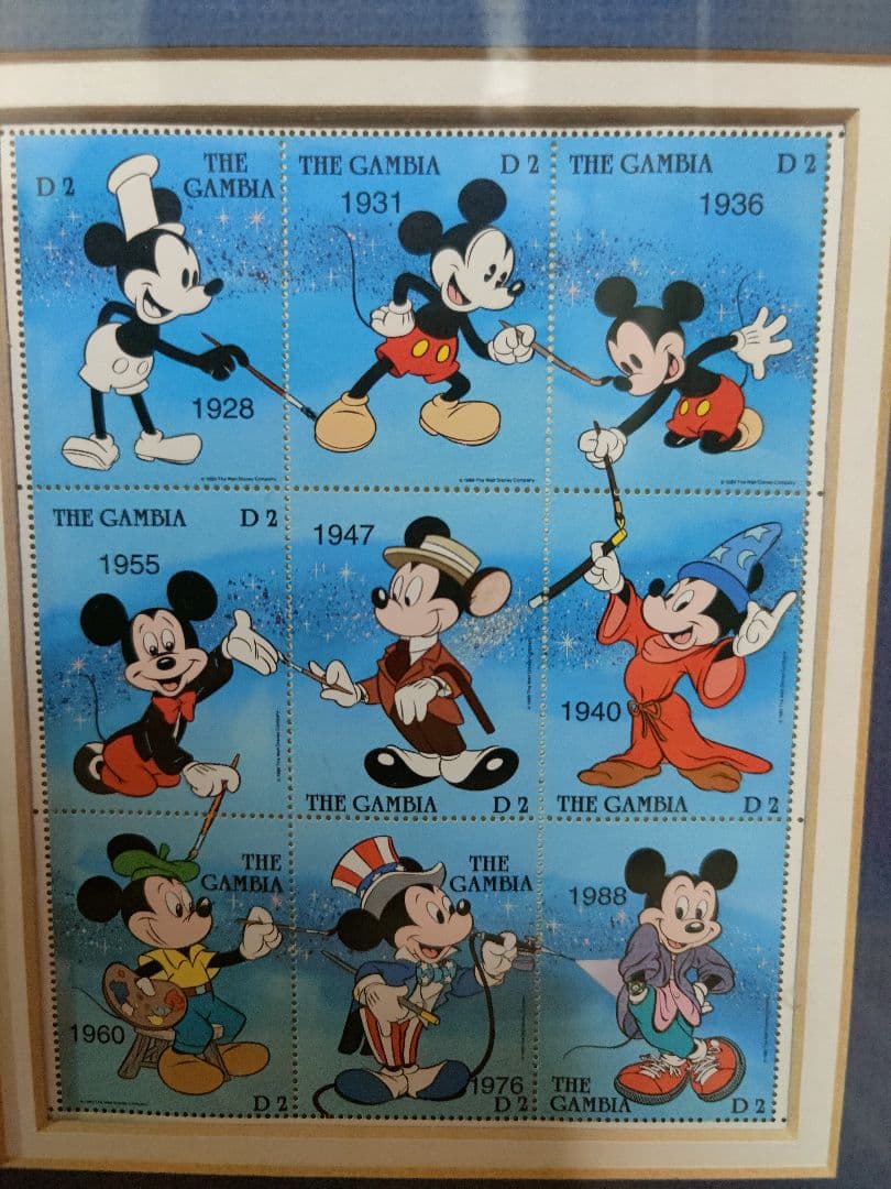 シリアル付レアディズニーミッキー切手額縁いかが