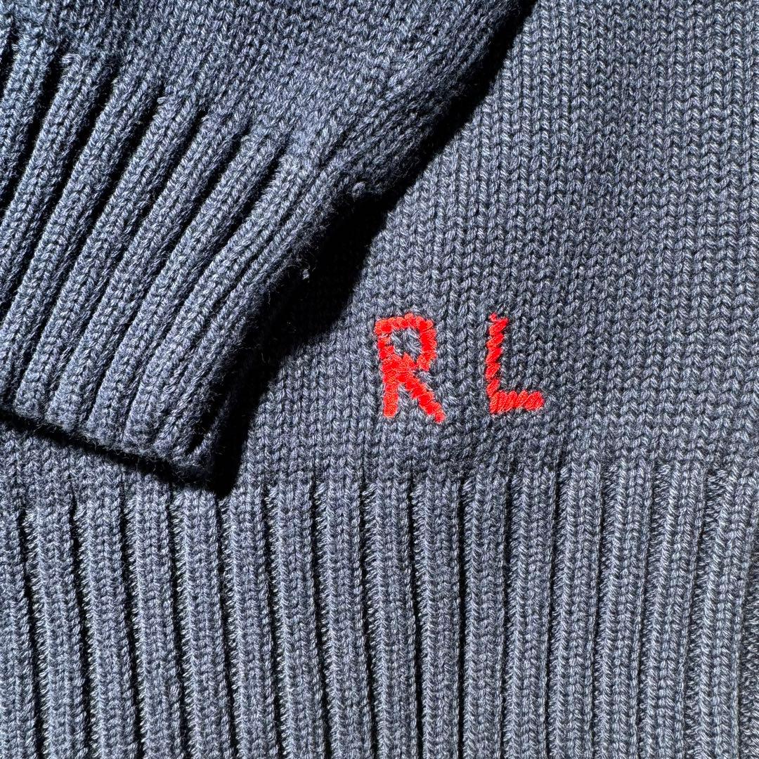 サイズM ポロベア ニット セーター ネイビー 国旗柄 メンズ レディース