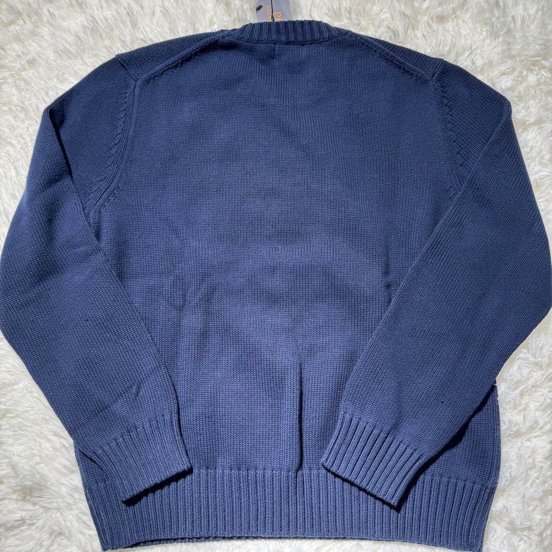 サイズM ポロベア ニット セーター ネイビー 国旗柄 メンズ レディース